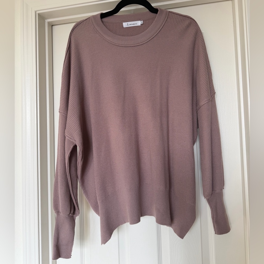 Cozy Mauve Crew Neck Sweater